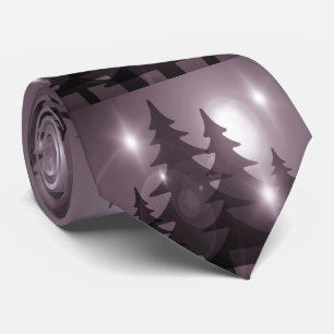 Christmas Celebration Pink Trees Purple Elegant Tie