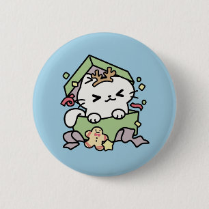 Christmas Celebration with Purr-ty Time Cat 6 Cm Round Badge