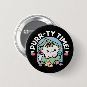 Christmas Celebration with Purr-ty Time Cat 6 Cm Round Badge