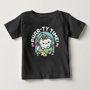 Christmas Celebration with Purr-ty Time Cat Baby T-Shirt