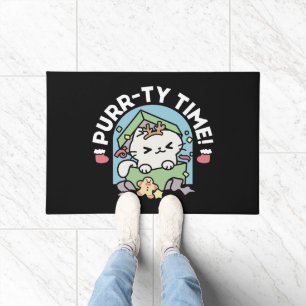 Christmas Celebration with Purr-ty Time Cat Doormat