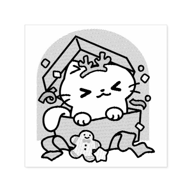 Christmas Celebration with Purr-ty Time Cat Self-inking Stamp (Design)