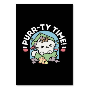 Christmas Celebration with Purr-ty Time Cat Table Number
