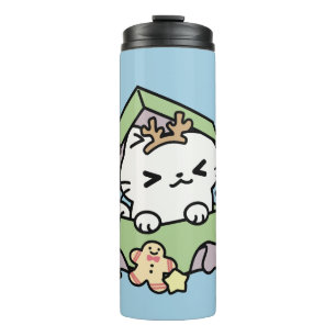 Christmas Celebration with Purr-ty Time Cat Thermal Tumbler