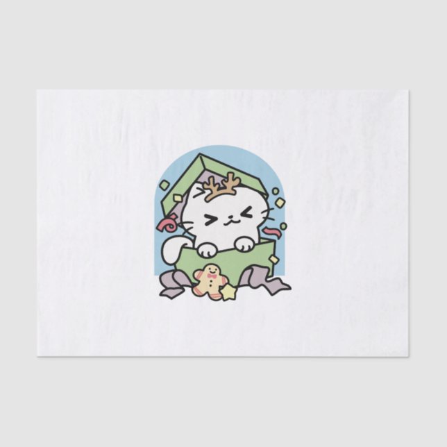 Christmas Celebration with Purr-ty Time Cat Tissue Paper (Front)