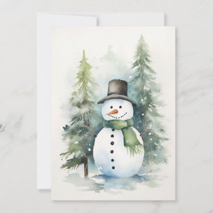 Christmas celebration with Snowman Holiday Card