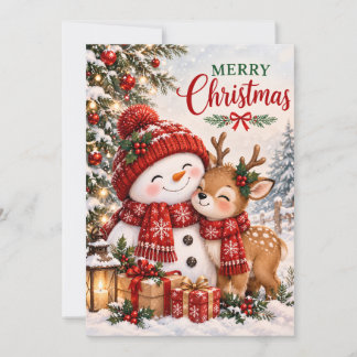 Christmas celebrations and holiday-season greeting thank you card