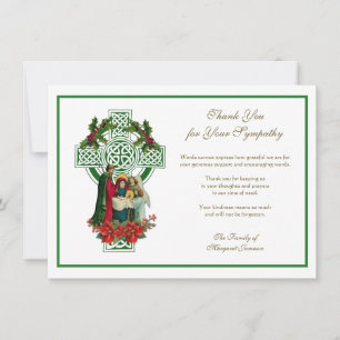 Christmas Celtic Cross Irish Condolence Thank You  Card