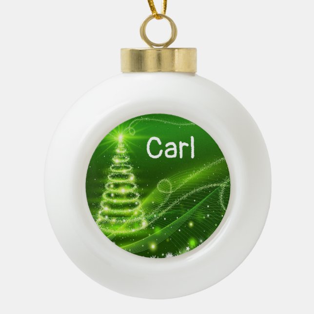 Christmas Ceramic Ball Ornament (Front)