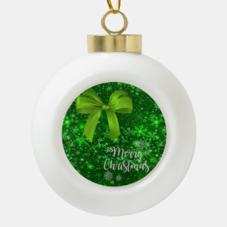 Christmas Ceramic Ball Ornament, Merry Christmas Ornament