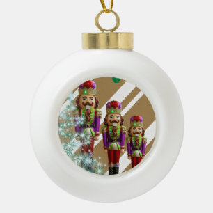 Christmas Ceramic Ball Ornament, Soldier Ceramic Ball Christmas Ornament