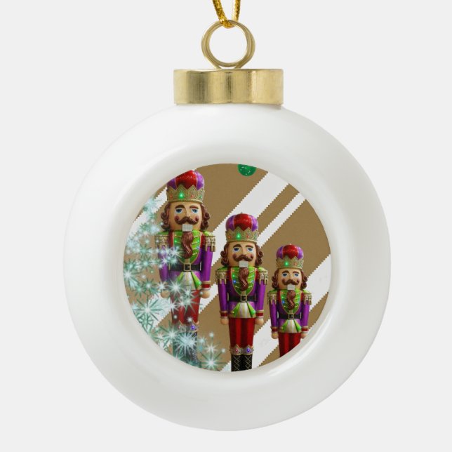 Christmas Ceramic Ball Ornament, Soldier Ceramic Ball Christmas Ornament (Front)