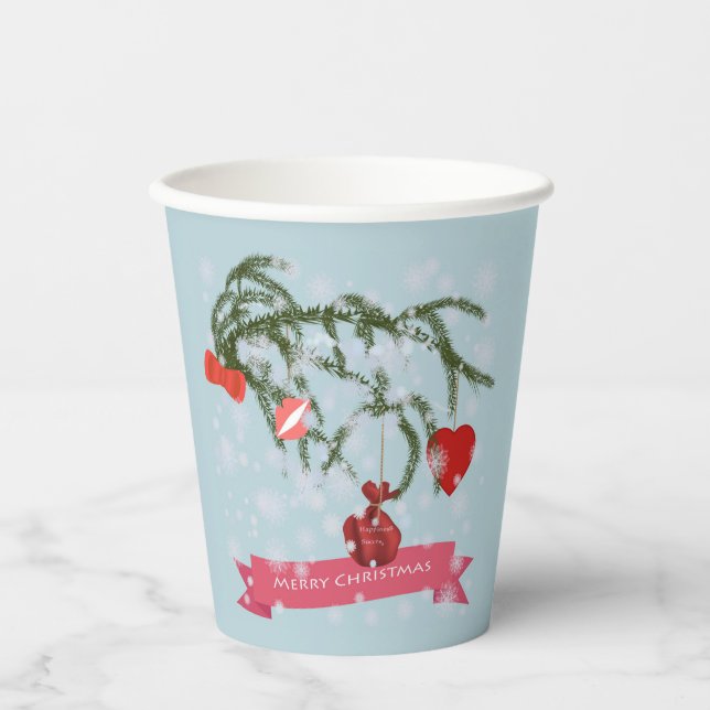 Christmas Ceramic Tile Paper Cups (Front)