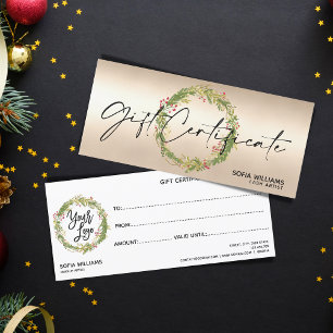 Christmas Certificate Gift Card Add Logo