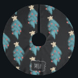 Christmas Chalk Doodles Tree Family Initial Brushed Polyester Tree Skirt<br><div class="desc">Elegant Christmas Skirts with Christmas Themed Pattern</div>