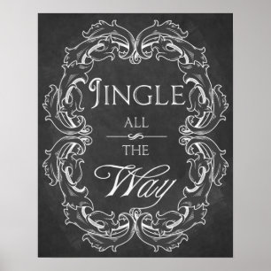 Christmas chalkboard Jingle all the Way print