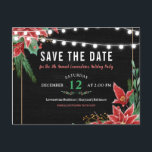 Christmas Chalkboard Save The Date Poinsettia Announcement Postcard<br><div class="desc">Christmas Chalkboard Save The Date Poinsettia</div>