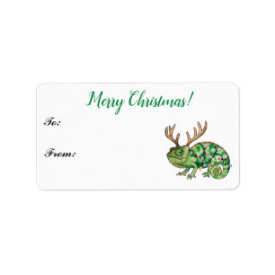 Christmas Chameleon Lizard Gift Tag