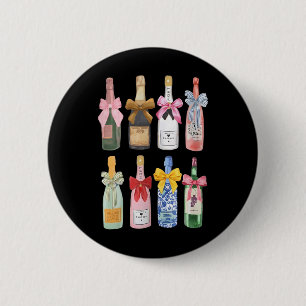 Christmas Champagne Cool Gl Coquette Bottle 6 Cm Round Badge