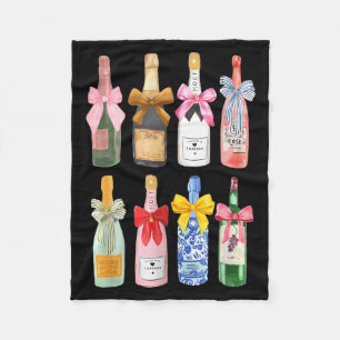 Christmas Champagne Cool Gl Coquette Bottle Fleece Blanket