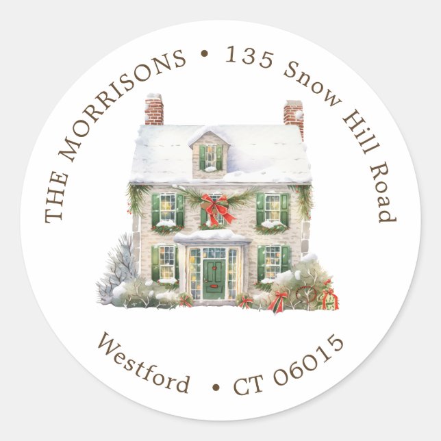Christmas Change Address New Home Classic Round Classic Round Sticker (Front)