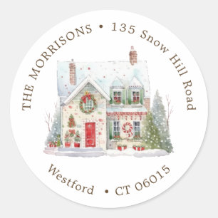 Christmas Change Address New Home Classic Round Sticker