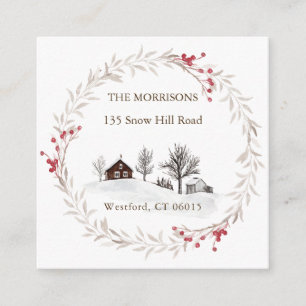 Christmas Change Address New Home  Enclosure Card