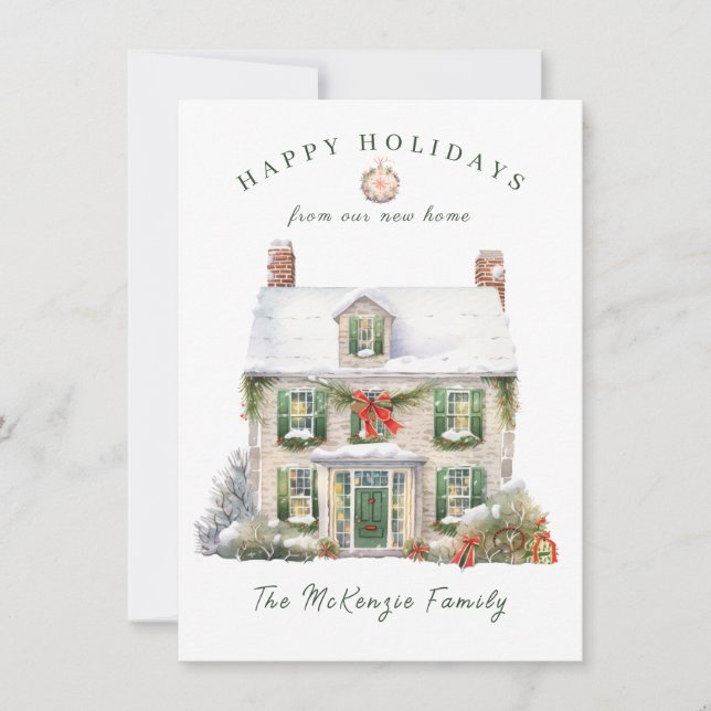 Christmas Change Address New Home Holiday Card (Front)