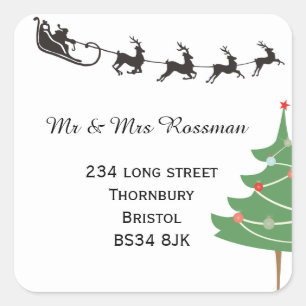 Christmas Change of address sticker