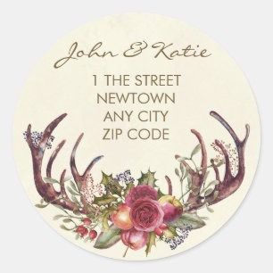 Christmas change of address sticker winter holly