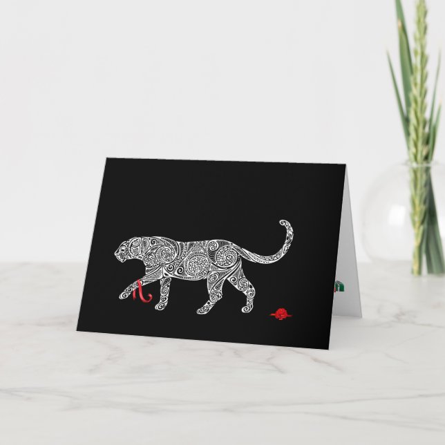 Christmas Chaos Collection: Leopard Thank You Card (Front)