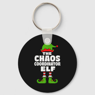 Christmas Chaos Coordinator Elf Funny Xmas Holiday Key Ring
