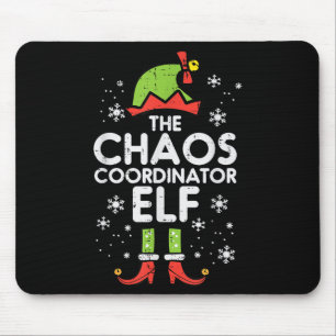 Christmas Chaos Coordinator Elf Xmas Family Match  Mouse Pad