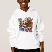 Christmas Chaos Santa EV Charging Funny  Hoodie