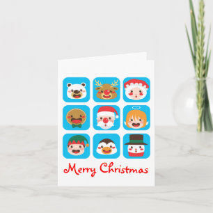 Christmas Character Faces Holiday Card