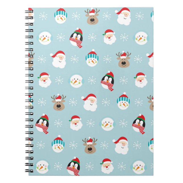 Christmas Character Heads: Festive Wrap Notebook (Front)