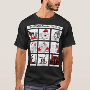Christmas Characters Around The World Illustration T-Shirt