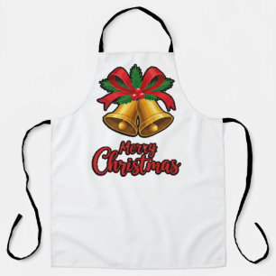 "Christmas Charm: Bows & Bells Festive Design" Apron
