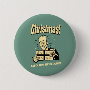 Christmas: Check Out My Package 6 Cm Round Badge