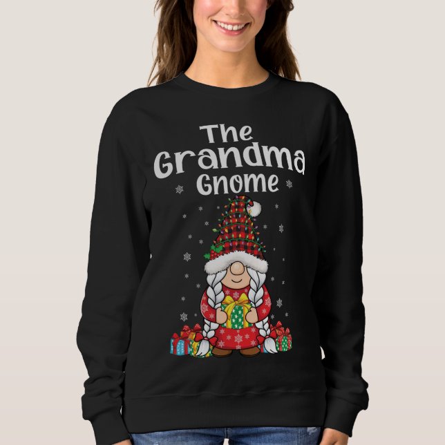 Christmas check plaid pattern cute Xmas grandma Gn Sweatshirt (Front)