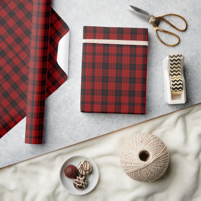 Christmas checkered pattern Red Buffalo Plaid Wrapping Paper (Crafts)