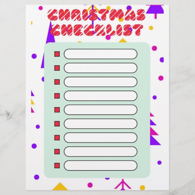 Christmas  Checklist Flyer (Front)