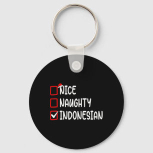 Christmas Checklist Nice Naughty Indonesian Boy Gi Key Ring