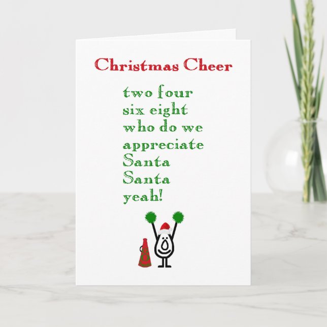 Christmas Cheer - a funny Christmas poem Holiday Card (Front)