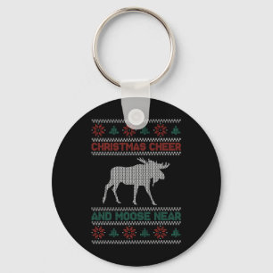 Christmas Cheer And Moose Near - Moose Key Ring