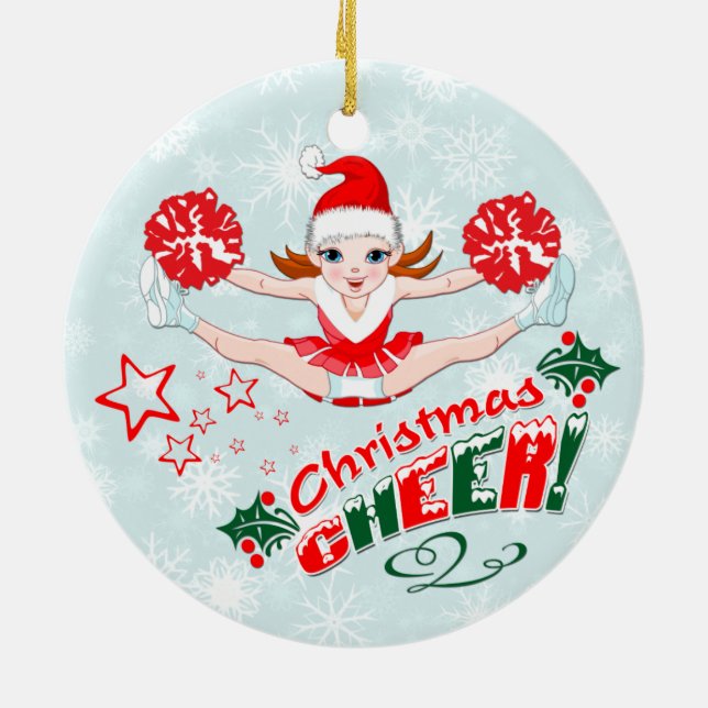 Christmas Cheer Ceramic Ornament (Back)