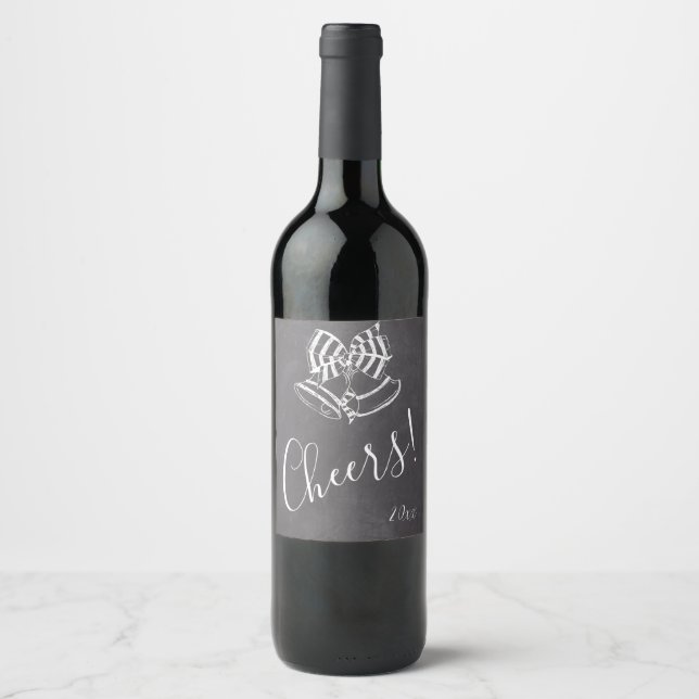 Christmas Cheer, Chalkboard Custom Wine Label (Front)