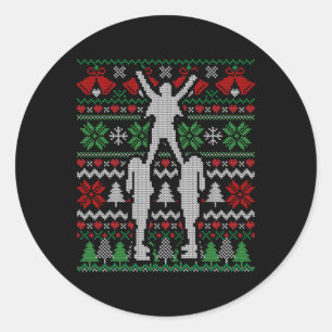 Christmas Cheer Cheerleader Gift Classic Round Sticker
