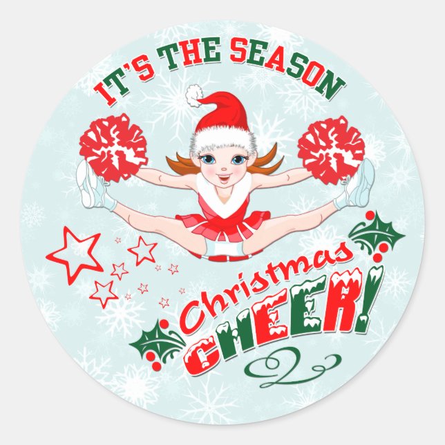Christmas Cheer Classic Round Sticker (Front)