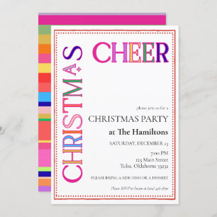 Christmas Cheer Colorful Christmas Party Invitation